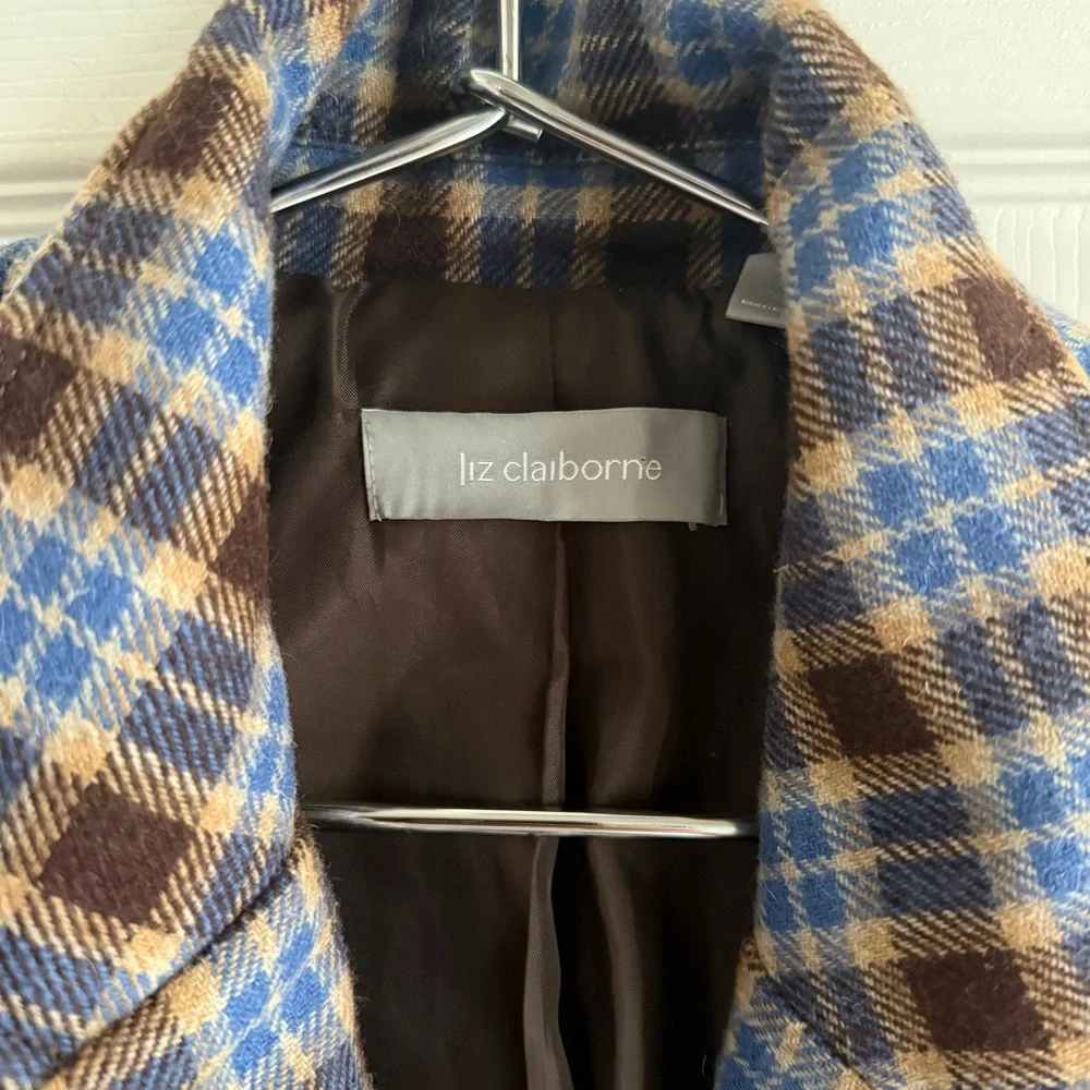 Plaid Wool Blend Blazer - Picture 4 of 9